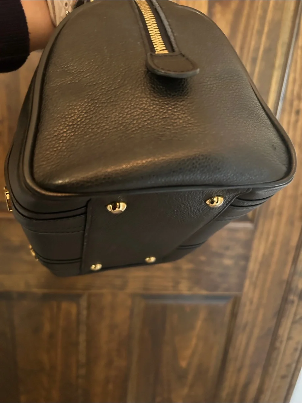 MCM Black Leather Mini Satchel with Gold Hardware - Picture 9 of 15